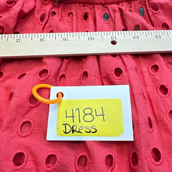 New True Destinations Midi Dress Cover Up Women Medium Eyelet Tiered Coastal - Picture 9 of 9